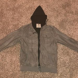 Chor men’s faux leather jacket/hoodie